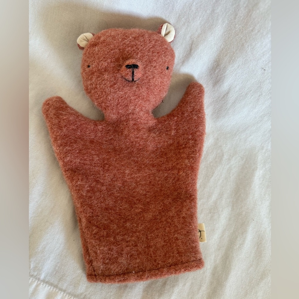 Ouisitine red bear wool hand puppet Limited Edition rare